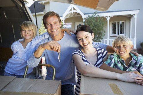 Urban relocation scene showing a local man with van solution