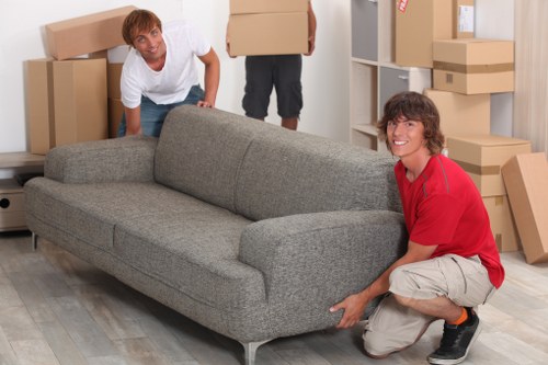 Boxes and furniture prepared for a Man With Van Earlscourt transport job